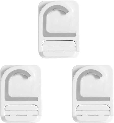 Miniatura 3 de DOITOOL Ganchos de trapeador sin perforaciones, soporte adhesivo para escoba, soporte de pared, 3 piezas, gancho fuerte para almacenamiento de