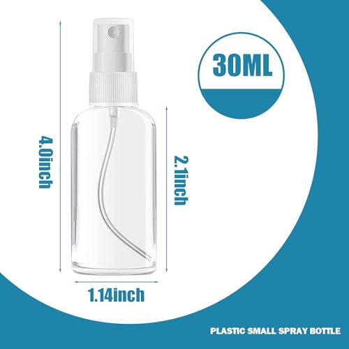 100PCS 1oz/30ml Small Spray Bottle, Clear Fine Mist Spray Bottle Mini Empty Hair Spray Bottle, Plastic Refillable Cosmetic Containers for Plants, Cleaning, Misting & Skin Care2