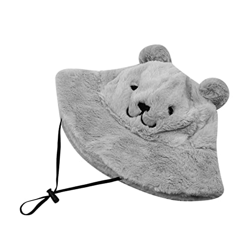 ANKOMINA Women Girls Fashion Faux Fur Bucket Cap Ladies Wide Brim Fluffy Winter Warm Fisherman Hat4