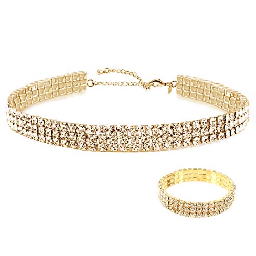 Collier ras du cou cristal Zealmer 3 rangées idéal pour fêtes de filles
