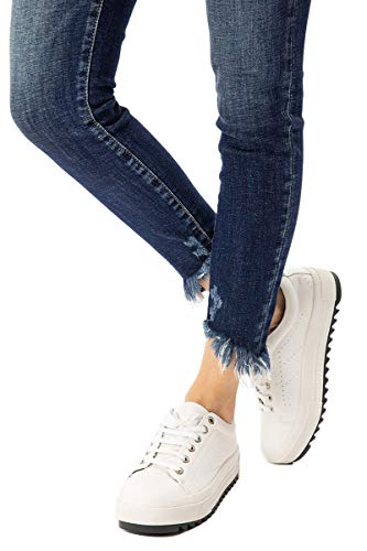 Kan Can Women's High Rise Button Fly Skinny Jeans - KC85774