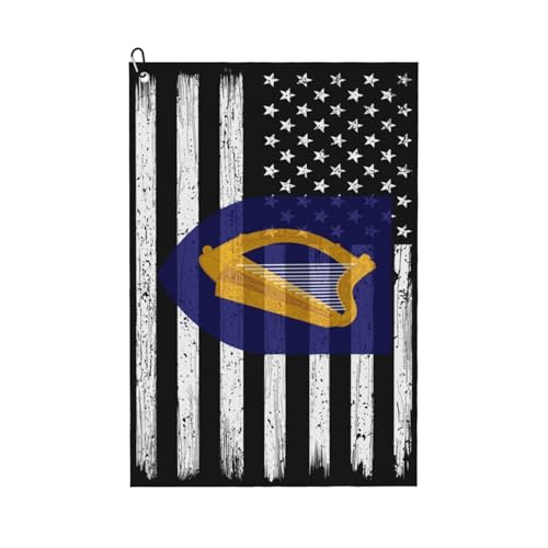 KXNSHWQ US and Coat of arms of Ireland Golf Towel 24x16in