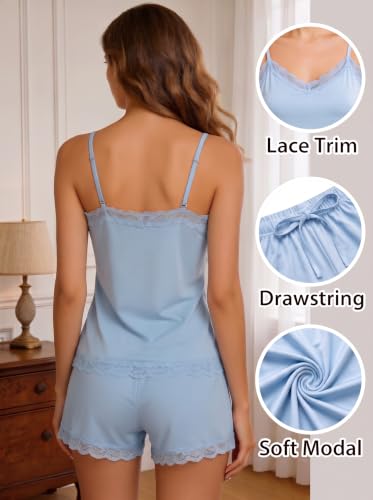 Image of Avidlove Lace Trim Cami Modal Pajamas for Women Set 2 Piece Sexy Pj Set