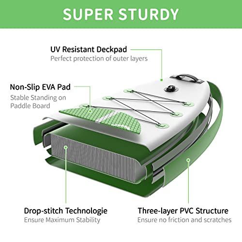 Cyfie Inflatable Stand Up Paddle Board For Adults Youth, 10'6" Extra Wide Sup With Kayak Seat, Padddleboards Accessories, Pump, Paddles, Backpack, Leash, Fins, Repair Kit #TOP4