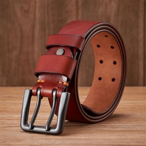 Men’S 4.3Cm Thick Genuine Leather Double Pin Buckle Fashion Luxury Designer Belt Solid Strap For Everyday Wear With Jeans3