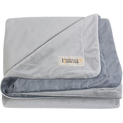 Friends Forever Durable Dog Blanket for Couch Protection, Two Tone Reversible Pet Hair Resistant Blanket for Dogs Cats Bed Kennel Crate Car Seat - Soft Velvet, Warm Fleece, Bailey 53" x 42" Cover