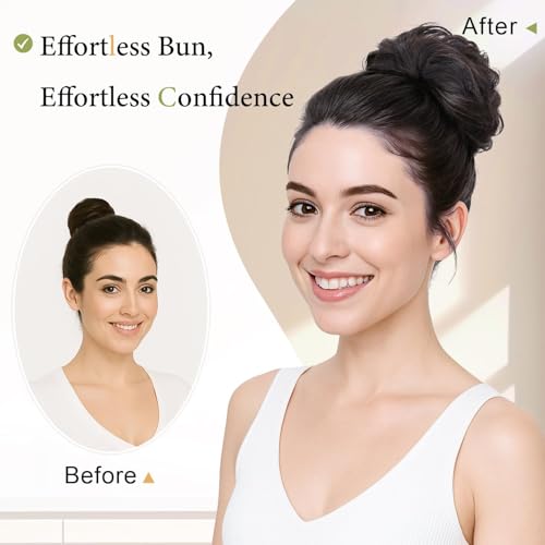 Image of Curated Cart Claw Clip Messy Bun Hair Piece Natural-Looking Hair Extension for Women and Girls Easy-To-Wear Volumizing Hair Bun Lightweight Synthetic Fiber Hairpiece for All Occasions Stylish Updo