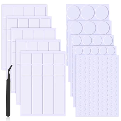 BUSOHA 268PCS Sticky Tack for Wall Hanging, Double Sided Dots in Different Size, Adhesive Putty Sticky Tack Removable Clear Waterproof Poster Dots for Pictures Festival Decoration