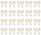 Tupalizy 20x18mm Bow Charms Enamel Bows Decor Gold Plated Dangle Pendants for Bracelets Earrings Necklaces Women Jewelry Making Keychains Purse Birthday Party Gifts DIY Art Crafts Supplies,20PCS, White