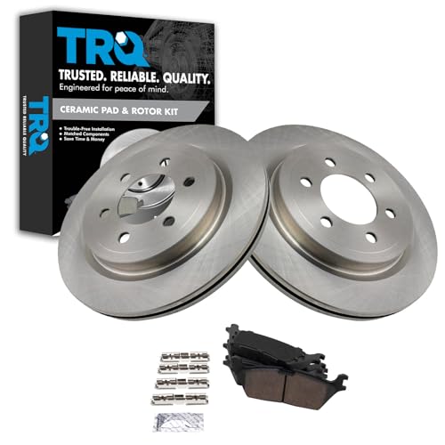 Image of TRQ Rear Brake Pad and Rotor Set Ceramic