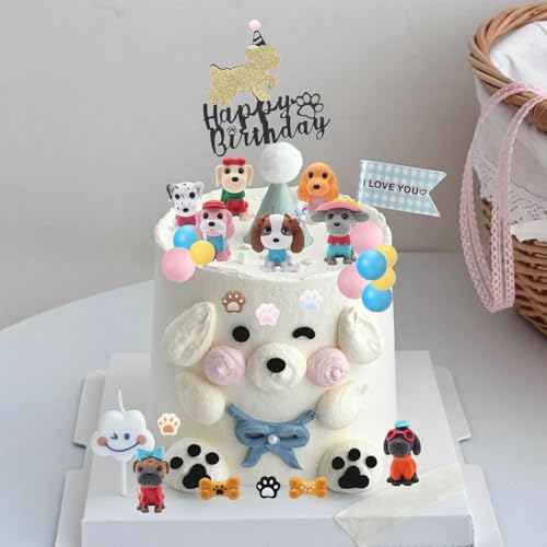 33 Stück Hunde Tortendeko, Mini Hund Tierfiguren,Hunde Kuchen Deko Hundefiguren Cake Topper Hund Party Supplies für Hunde Thema Party, Kindergeburtstag, Babyparty