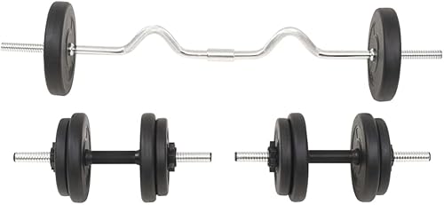 Vista 3 de vidaXL Juego de mancuernas y mancuernas de 66.1 libras