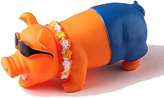 fatdaa Dog Squeaky Chew Toys for Screaming pigOrange Swimming Pig