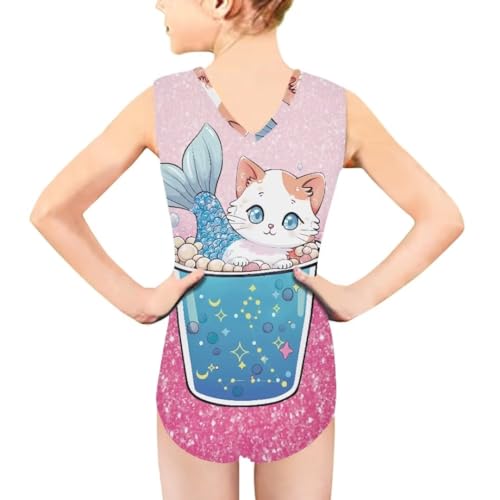 Image of Girls' Swimwear for 3-14 Cartoon Bathing Suit Girl Swimsuit Gym Leotard
