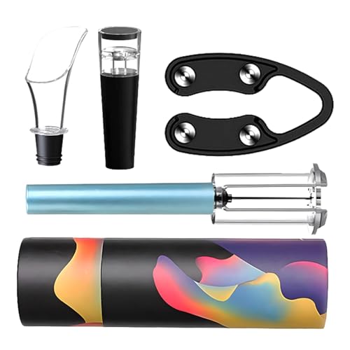 Tire-bouchon manuel pour vin de 4 pièces, kit ouvre-bouteille pour vin | kit d'ouverture manuelle de 4 pièces - accessoire facile de bar pour tire-bouchon, ouvre-bouteille de vin pour barmans,