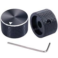 Taiss Lot de 2 boutons rotatifs noirs en aluminium pour ondes de 6 mm de diamètre, contrôle du volume, bouton rotatif de… - Les Beatles, Paul McCartney, John Lennon, RIngo Starr, George Harrison