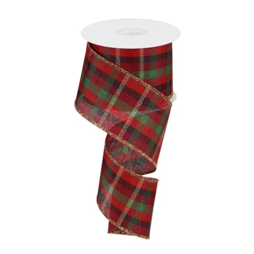 Wired Tartan Wreath Ribbon - 2 1/2" x 10 Yards, Halloween, Fall