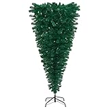 HOMIUSE Albero di Natale artificiale con supporto rovesciato verde 150 cm festivo albero di Natale artificiale decorazione festiva albero decorativo per casa ufficio negozi appartamenti facile da