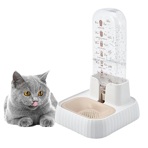PW TOOLS Distributore di Acqua per Animali Domestici, Dispenser Acqua per Cani Gatti, Dispenser d'Acqua per Animali Domestici da 500 ml, Facile da Pulire, con Livello 'Acqua, per casa, Gattini,