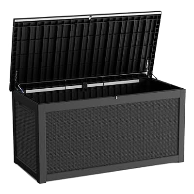 320Gal Waterproof Outdoor Storage Box, Lockable Heavy Duty Deck Boxes
