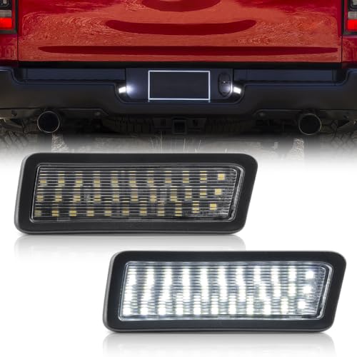 Ram Led License Plate Light Assembly OEM Replacement for 2019-2023 D0dge Ram 1500 Pick up White Rear License Number Plate Tag Tail Truck Lamp 2pcs