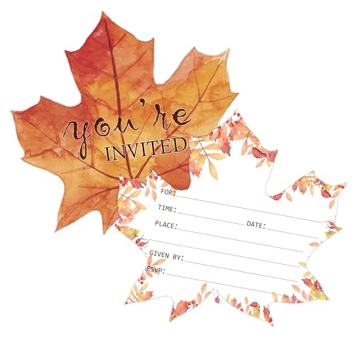 Tarjetas de invitación de otoño para bodas y fiestas de cumpleaños familiares