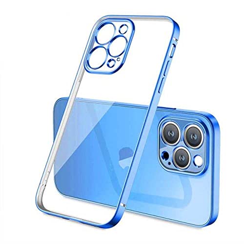 Coque antichoc iPhone X XS évite les bris de vitre silicone carré bleu