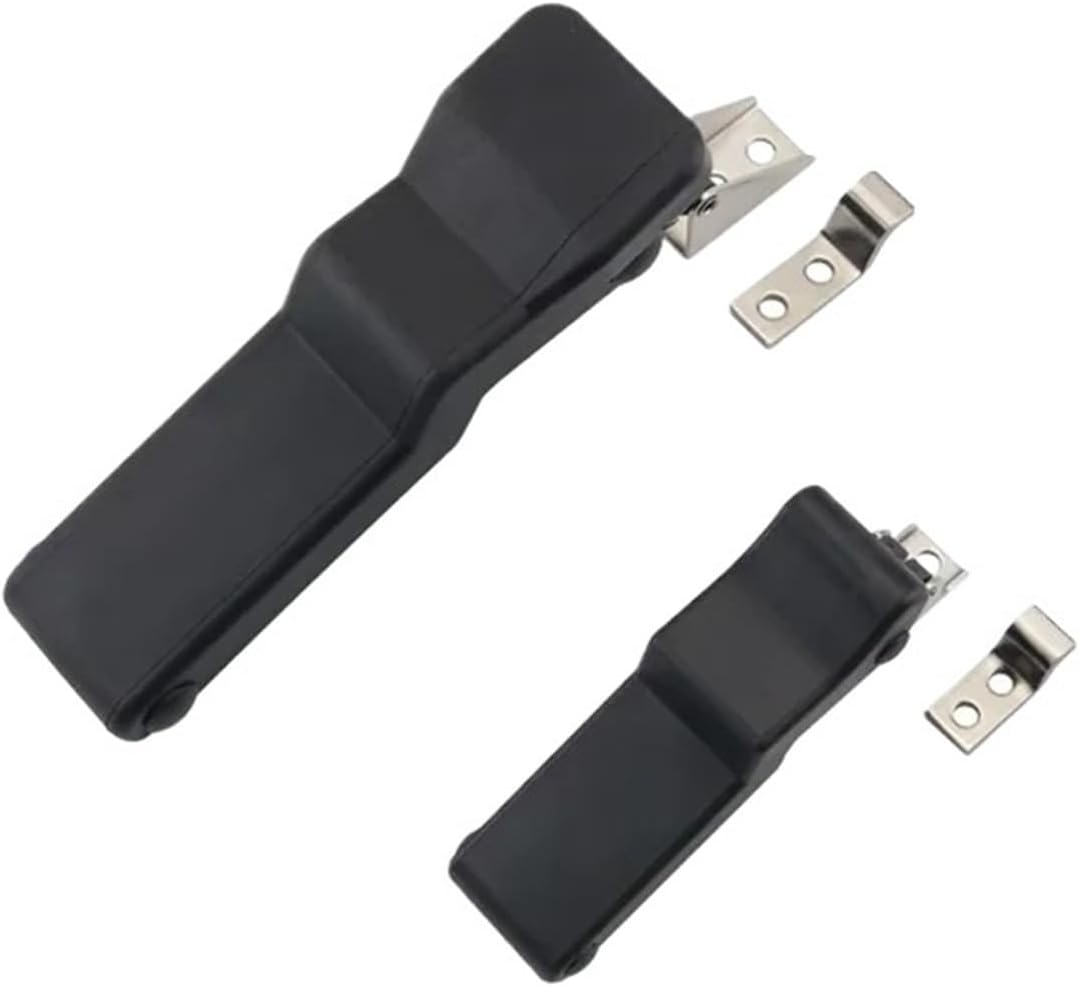 Concealed Lock Buckle Black Rubber Handle Fixing Distribution Box Doors in Wooden Boxes 1Pcs(Large)