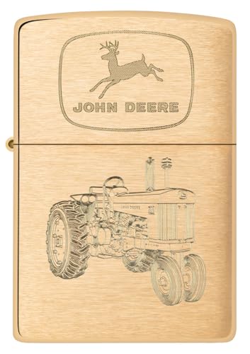 Encendedor de bolsillo Zippo John Deere Tractor Latón miniatura 2