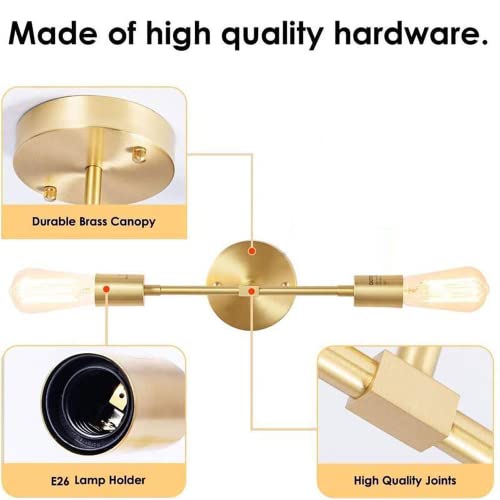 Aplique de pared largo dorado de latón cepillado para espejo de baño y pasillo 6