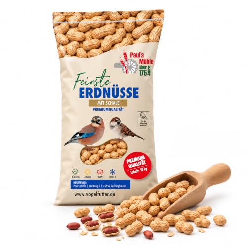 Paul´s Mühle - 10kg Erdnüsse mit Schale für Tiere & Wildvögel naturbelassen