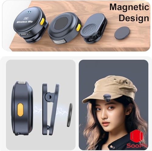 Image of SOOPII Wireless Lavalier Microphone,Clip-On Lapel Mic with Type-C Receiver | Plug & Play, 20m Range,Noise Cancellation,High Sensitivity,Clear Sound | Compatible with Mobile, Vlogging & Live Streaming