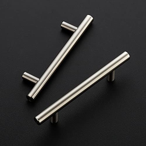 Image of Ravinte 1 Pack | 6'' Cabinet Pulls Satin Nickel Stainless Steel Kitchen Drawer Pulls Cupboard Pulls Brushed Nickel Cabinet Handles 6 inchLength with 3.75 inch Hole Center