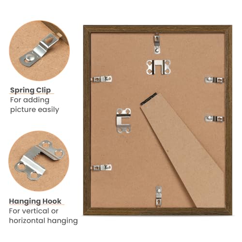 Image of upsimples 5x7 Picture Frame Solid Wooden, Nursery Decor, 1Pack Brown | 100% Solid Wood, Fit 4x6 with Mat and 5 x 6 Photo, Wall Decor or Tabletop Display, Safe For Nursery Kids Room