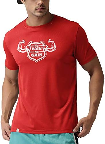 Tee MafiaUnisex Designer |No Pain no gain T-Shirt | Gym T-Shirt | Workout t-Shirt | Funky T- Shirt | Cool T-Shirt|- red