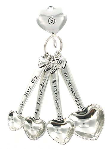 Basic Spirit Pewter Heart Measuring Spoons w/Hook