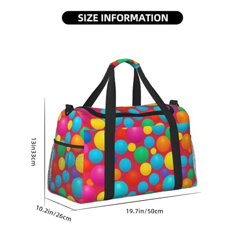 Blue Polka Dot Pattern Print Travel Duffle Bag - Foldable Personal Item Travel Bag for Women & Men,Carry-On Convertible Crossbody Tote Bags with Adjustable Shoulder Strap & Pockets 13x10.2x19.7 in4