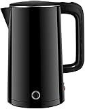 Generisch Edelstahl-Wasserkocher, 2,5 Liter, 1500 W, Warmhaltekessel, LED-Anzeige, automatische Abschaltung, Trockengehschutz, 360° drehbar/Schwarz elegant
