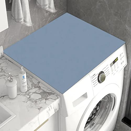Washing Machine and Dryer Top Cover Anti Slip, Solid Color Diatomaceous Mud Drum Type Washing Machine Dust Cover (Dark Blue (23.62*23.62 in/60*60 cm))