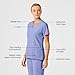 WonderWink W123 Women’s Stylized V-Neck Scrub Top — Ceil Blue, Small