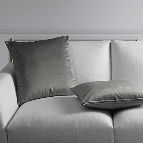 Image of HPD Half Price Drapes Cushion Cover 18 x 18 Heritage Plush Velvet - VPYC-161213-CC18PR - Pair, Destiny Grey