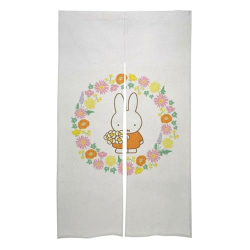 ミッフィー 花柄 のれん 玄関 キッチン ロング カーテン 間仕切り 断熱 おしゃれ かわいい 目隠し ZITION 暖簾 リビング 階段 キャラクター 86x143cm