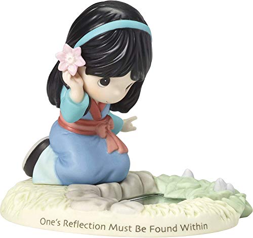 Precious Moments Disney Showcase Mulan One's Reflection Must be Found Within Bisque Porcelain Glass Figurine 181092