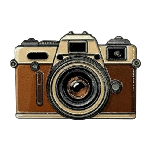 Vintage Retro Camera Soft Enamel Lapel Pin – Photographer Art Brooch Accessory for Jackets