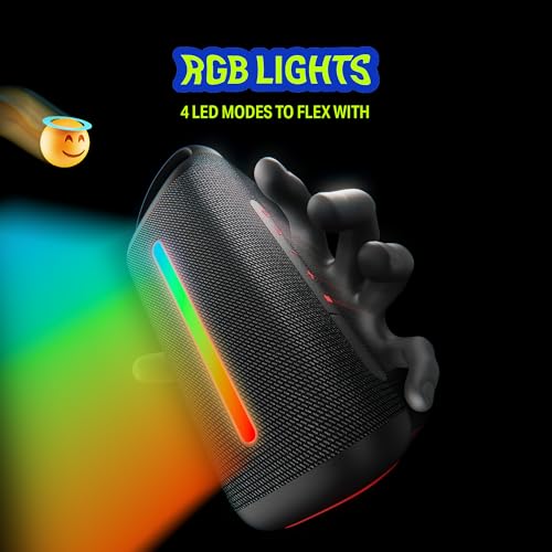 Image of Boat Stone Arc Pro Plus, Spatial Audio, 45W Signature Sound, 78mm Drivers,12 Hrs Battery, Broadcast & App Support, Bluetooth Speaker, Wireless Speaker, Portable Speaker (Raging Black)