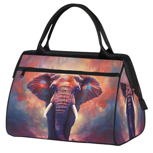 Travel Duffel Bag for Women, Elephant Animals Weekender Overnight Bag Carry on Beach Swim Bags Dance Bag Airlines Approved Personal Item Travel Bag for Yoga, Sports, Hospital