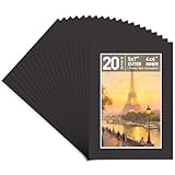 Golden State Art, Black Mat - Bevel Cut, Acid Free, 4-Ply Thick, Signature Friendly - Great for Photos, Pictures, Events, Prints - 5x7 for 4x6, 20-Pack, Mats Only