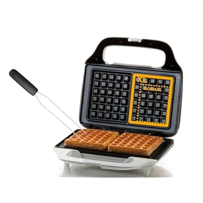 Domo XL Waffelautomat mit Waffelgabel für leckere XL-Belgische Waffeln (230 x 135mm)