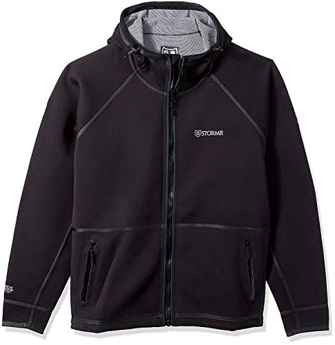 STORMR Men's Typhoon Neoprene Waterproof, Windproof, Warm, Comfortable, Maneuverability, Foul Weather Jacket, Perfect for Fishing, Sailing, Cycling, and Hunting, Black, XX-Large