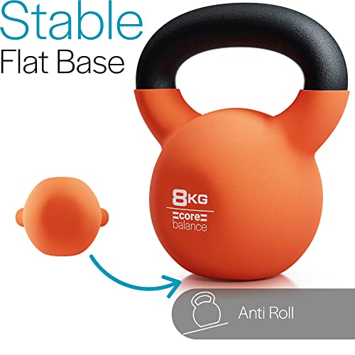 Core Balance Kettlebell Neoprene Coated Cast Iron Weight Lifting Strength Training Cardio Fitness Home Gym (1 x 4kg, 6kg, 8kg, 10kg, 12kg, 16kg or 20kg) - Image 6